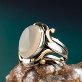 Payitaht Abdülhamid White Agate Stone Sultan Abdülhamid Ring (1)